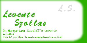 levente szollas business card